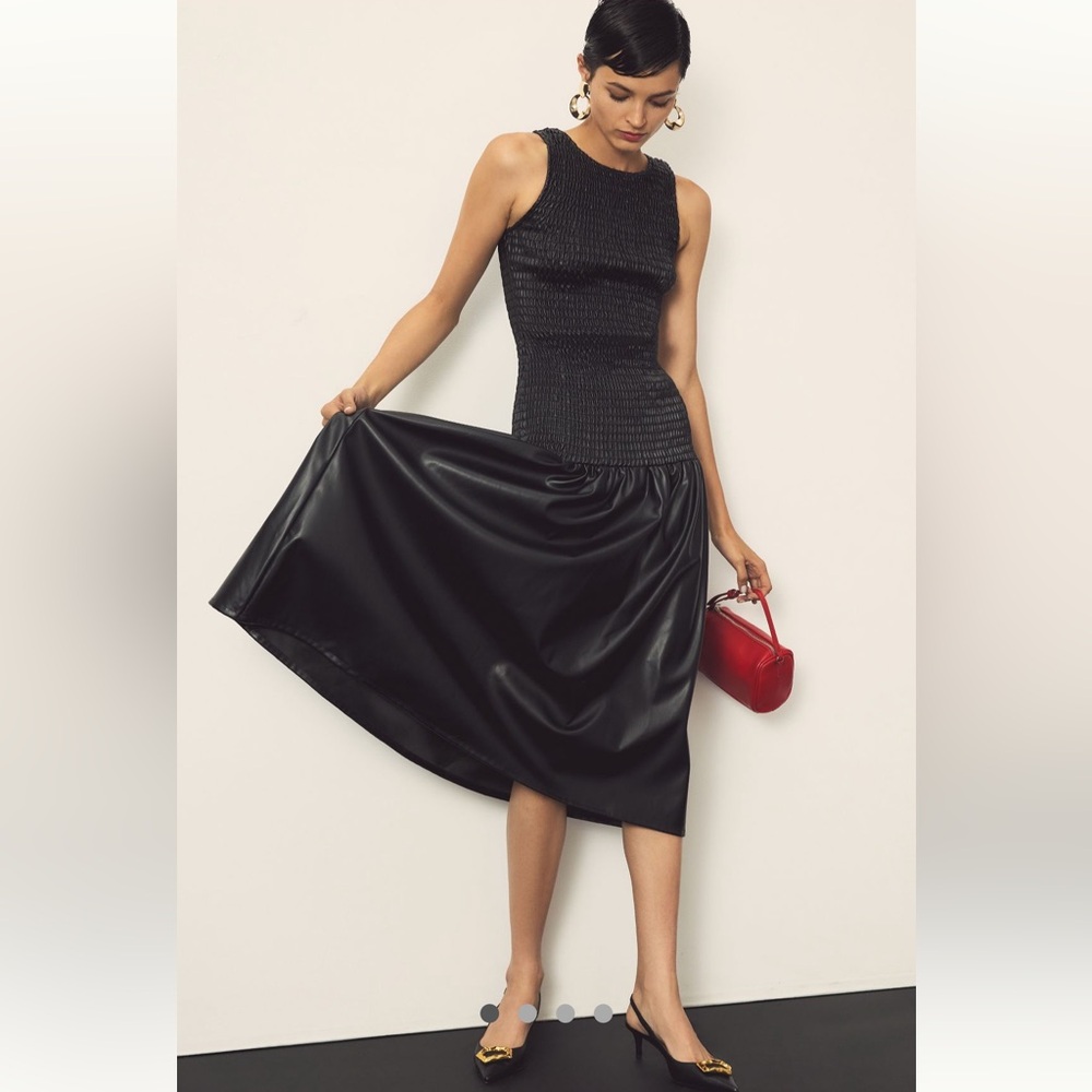 Misa Los Angeles Black Midi Dress